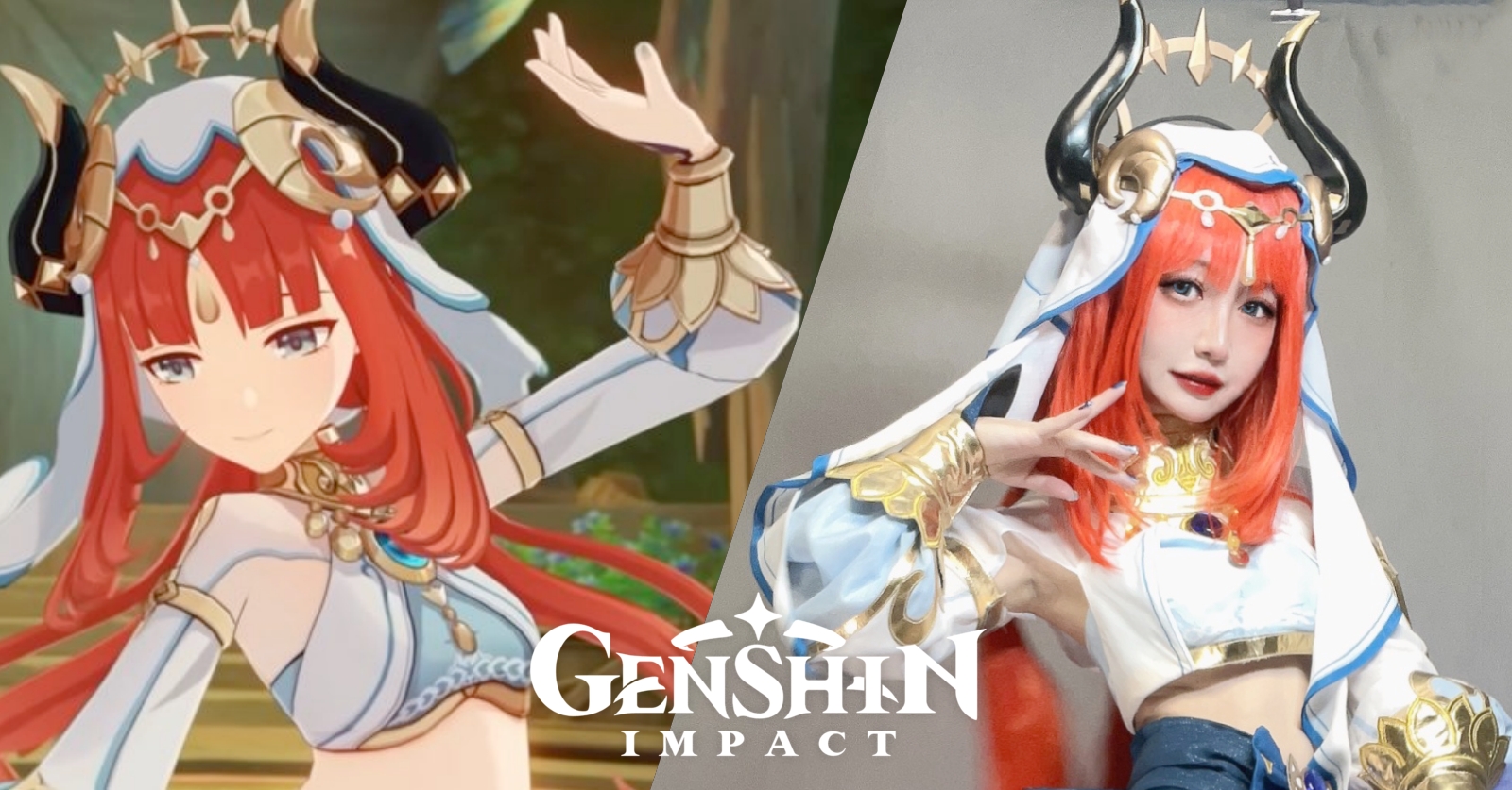 สาวจีนสุดแบ๊วแปลงโฉมเป็น Nilou จาก Genshin Impact 1 สาวจีนสุดแบ๊วแปลงโฉมเป็น Nilou จาก Genshin Impact