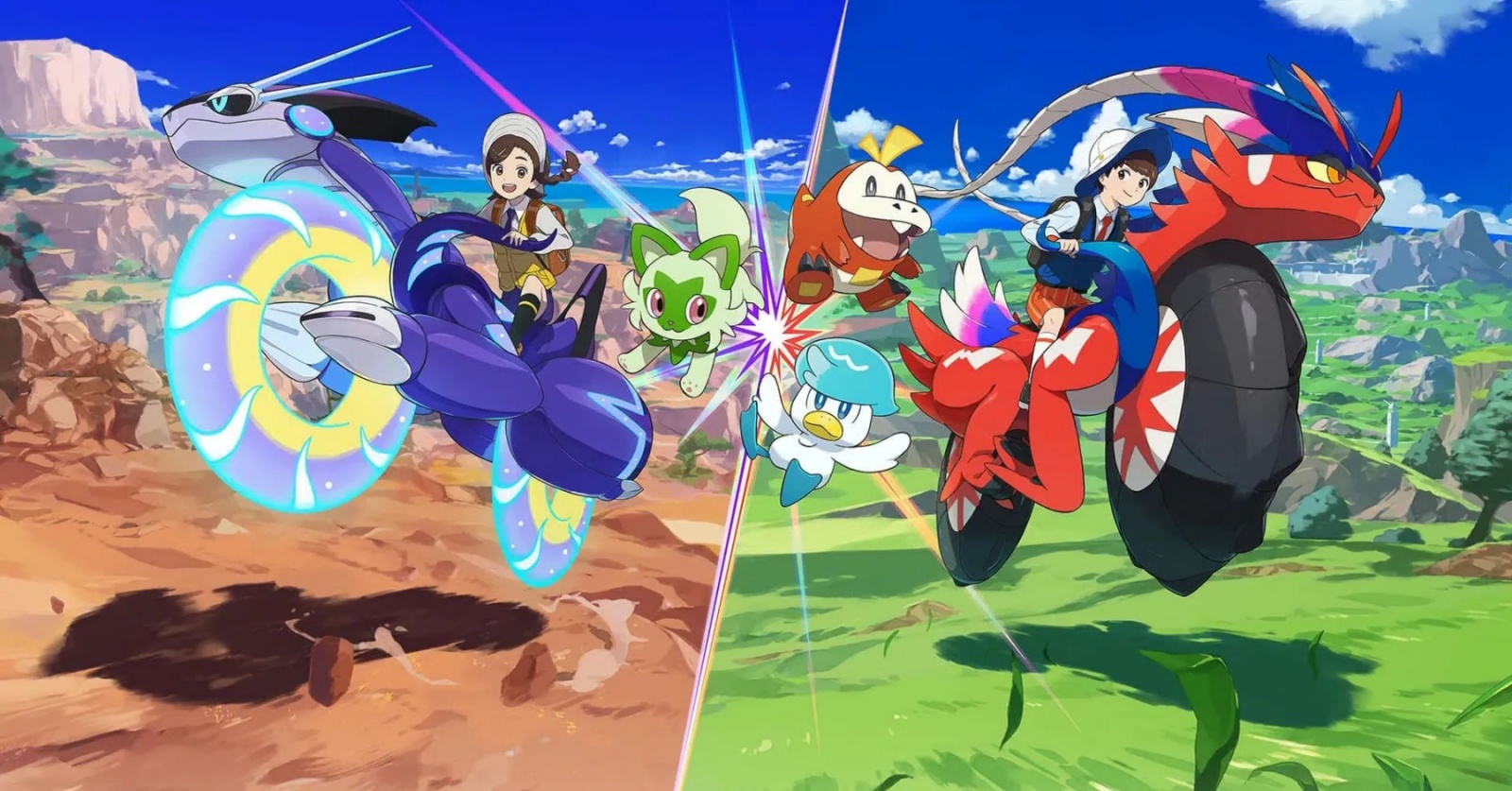 Pokémon Scarlet & Violet เผยเกมเพลย์ขี่โปเกม่อนในตำนานสำรวจโลก 1 Pokémon Scarlet & Violet เผยเกมเพลย์ขี่โปเกม่อนในตำนานสำรวจโลก