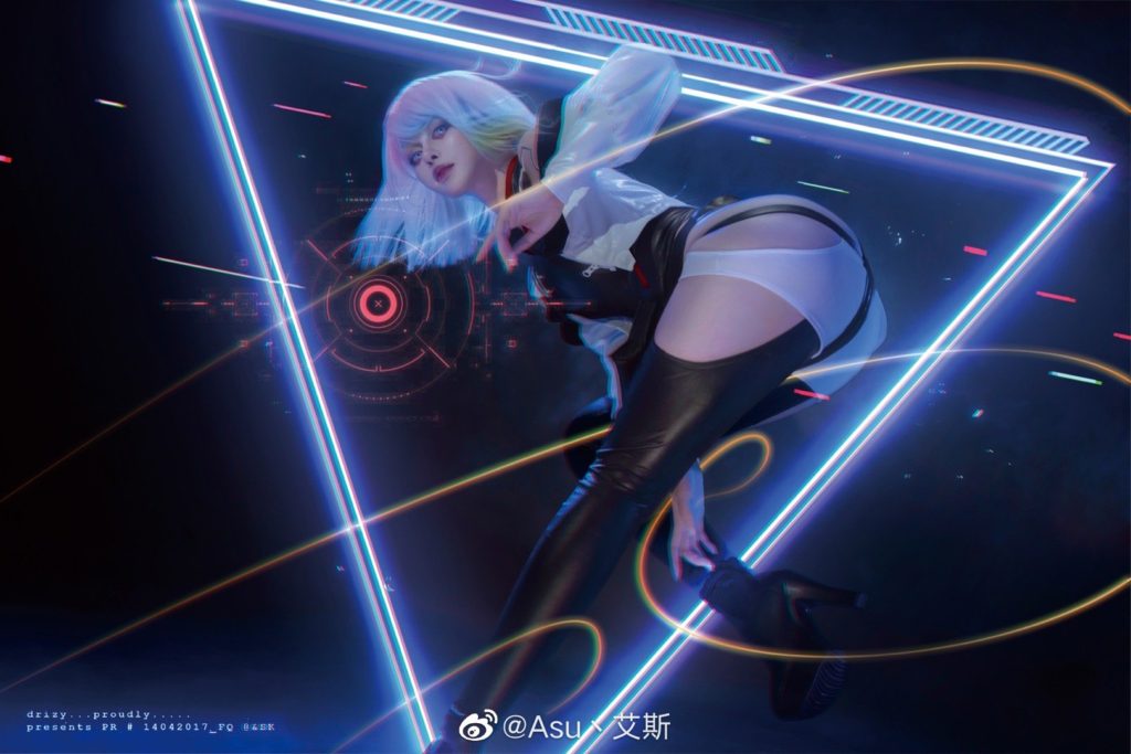 สาวแดนมังกรแปลงโฉมเป็น Lucy จาก Cyberpunk: Edgerunners