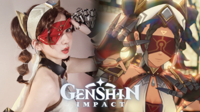 สาวงามแปลงโฉมเป็น Eremite Desert Clearwater จาก Genshin Impact