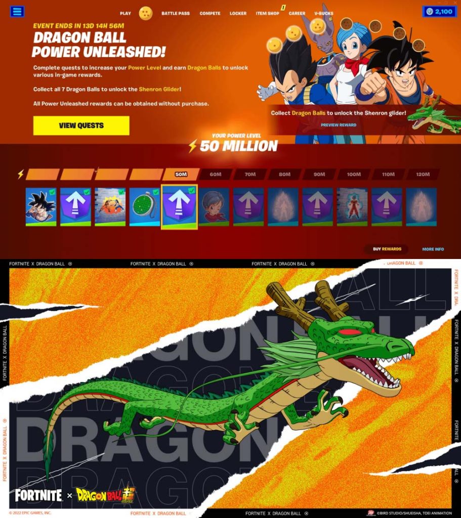 Fortnite เปิดตัวสกิน Dragon Ball พร้อมอีเวนต์อย่างเป็นทางการ