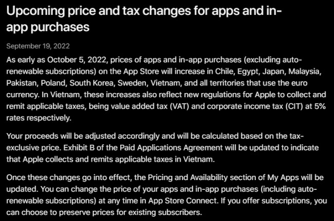 Apple ประกาศเพิ่มราคาแอปพลิเคชันในบางประเทศมีผล 5 ตุลาคมนี้ 2 Apple ประกาศเพิ่มราคาแอปพลิเคชันในบางประเทศมีผล 5 ตุลาคมนี้