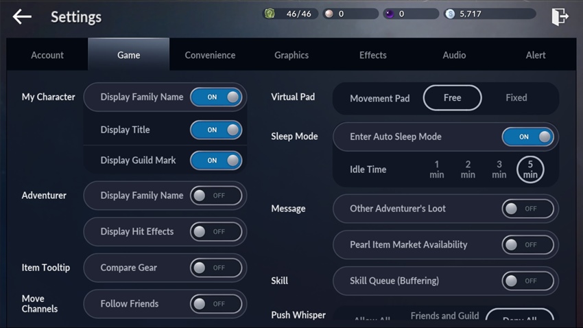 Black Desert Mobile – การตั้งค่าระบบภายในเกม 5 Black Desert Mobile – การตั้งค่าระบบภายในเกม