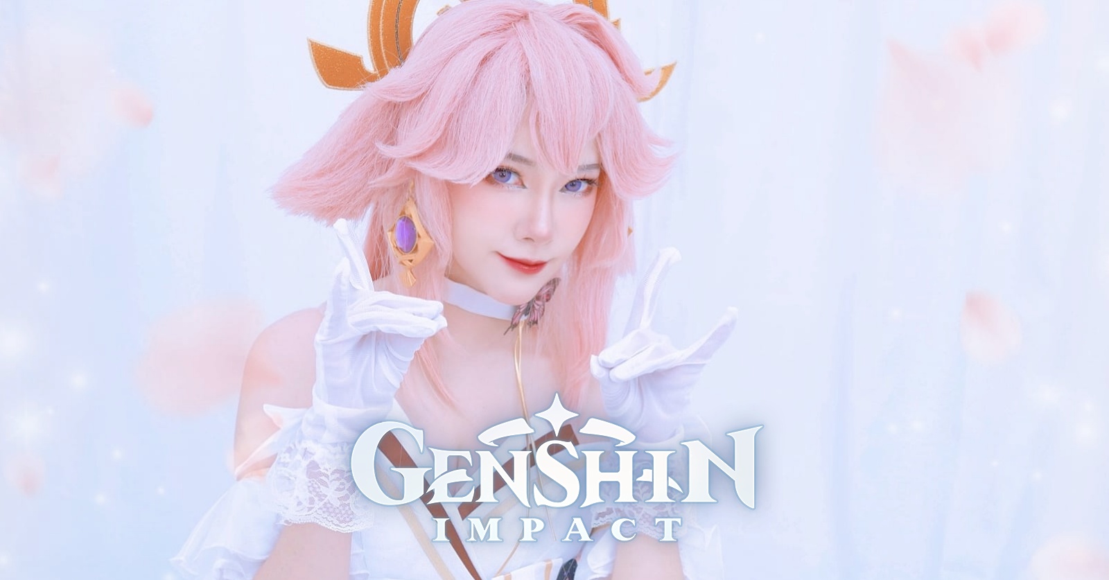 คอสเพลย์ Yae Miko ชุดแต่งงานเวอร์ชั่นคุณชิน 1 คอสเพลย์ Yae Miko ชุดแต่งงานเวอร์ชั่นคุณชิน