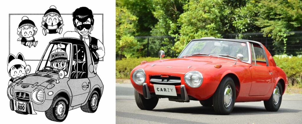 รถในชีวิตจริงสู่ลายเส้นมังงะจากเรื่อง Dr. Slump 8 TOYOTA Sport 800