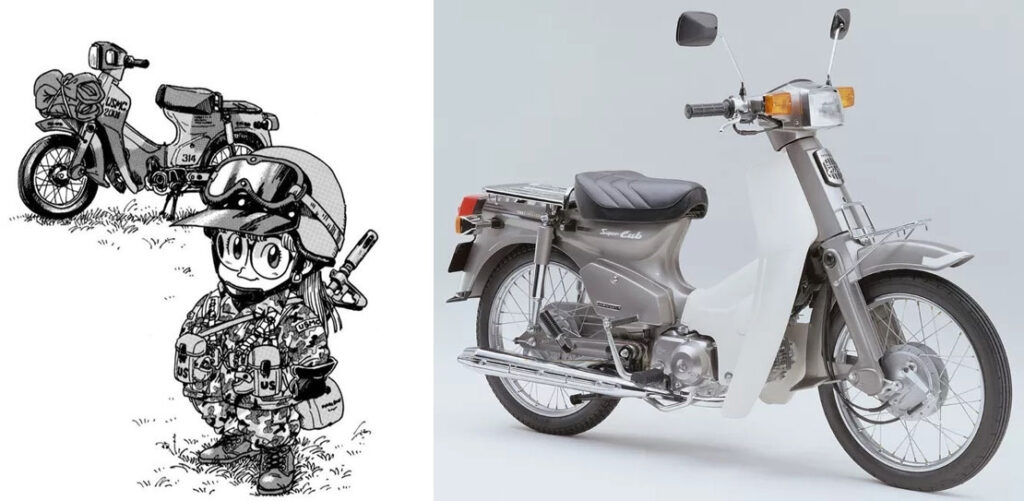 รถในชีวิตจริงสู่ลายเส้นมังงะจากเรื่อง Dr. Slump 19 Honda Super Cub