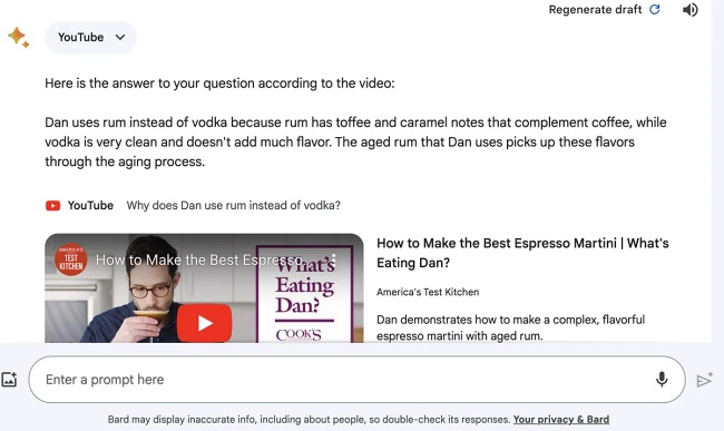 Bard อัปเดตใหม่รองรับการสรุปเนื้อหาจาก YouTube แล้ว 2 Bard อัปเดตใหม่รองรับการสรุปเนื้อหาจาก YouTube แล้ว