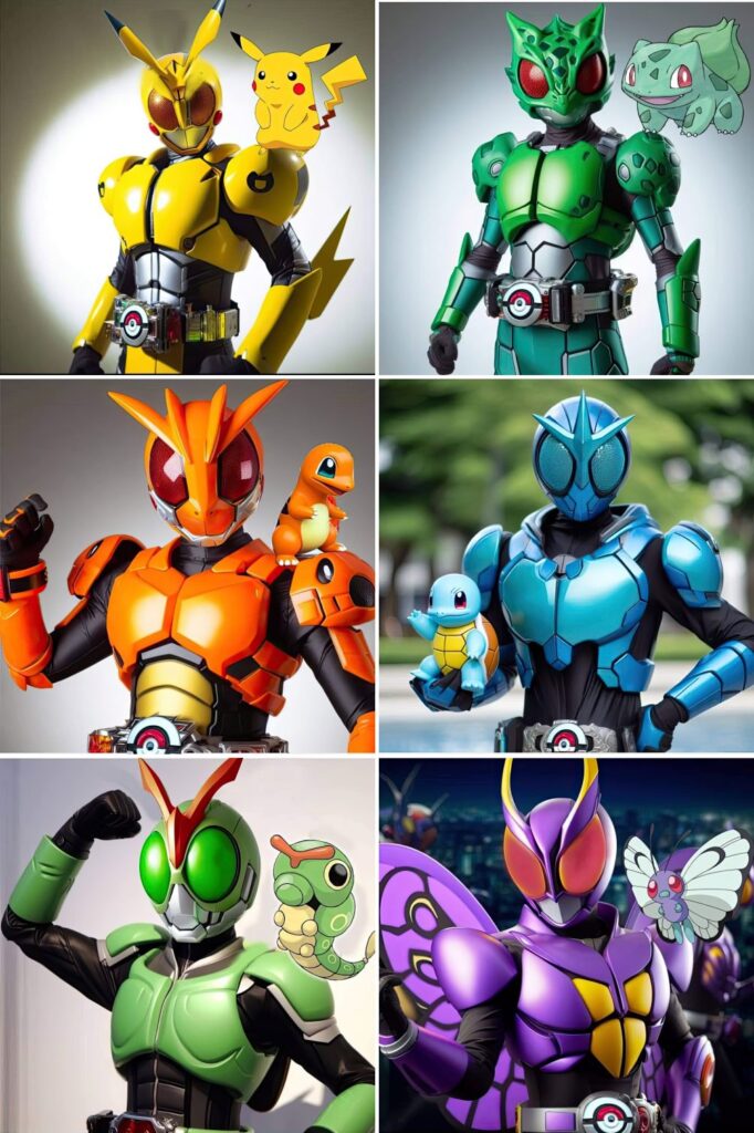 แฟนอาร์ต AI มาสก์ไรเดอร์เวอร์ชั่น Pokémon 2 แฟนอาร์ต AI มาสก์ไรเดอร์เวอร์ชั่น Pokémon
