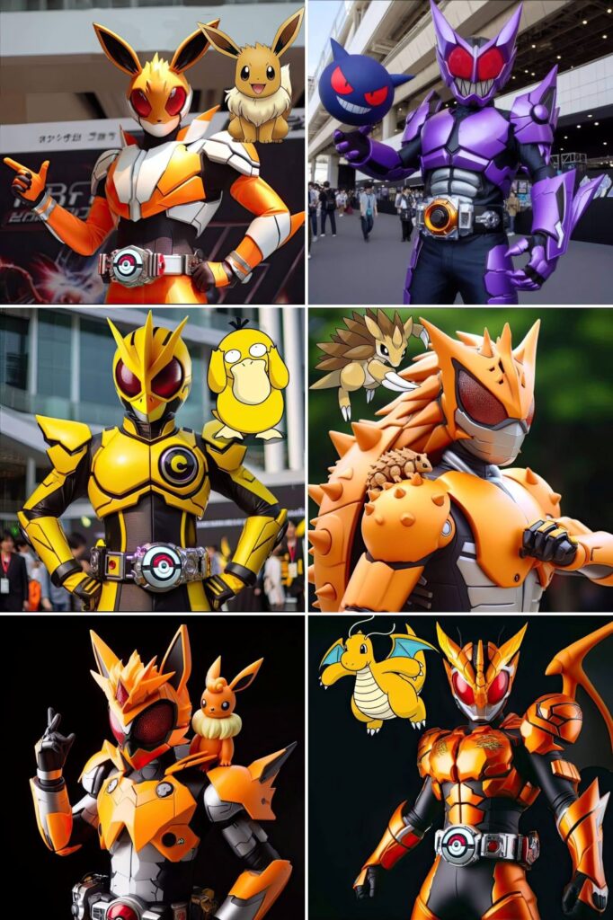 แฟนอาร์ต AI มาสก์ไรเดอร์เวอร์ชั่น Pokémon 4 แฟนอาร์ต AI มาสก์ไรเดอร์เวอร์ชั่น Pokémon