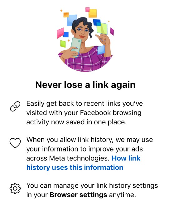Facebook เพิ่มฟีเจอร์ Link History ค้นหาลิงก์ที่เคยเปิดได้ง่ายกว่าเดิม 2 Facebook เพิ่มฟีเจอร์ Link History ค้นหาลิงก์ที่เคยเปิดได้ง่ายกว่าเดิม