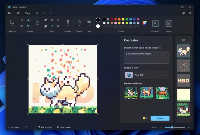 Microsoft ทดสอบฟีเจอร์สร้างภาพจากข้อความใน Paint 2 Microsoft ทดสอบฟีเจอร์สร้างภาพจากข้อความใน Paint