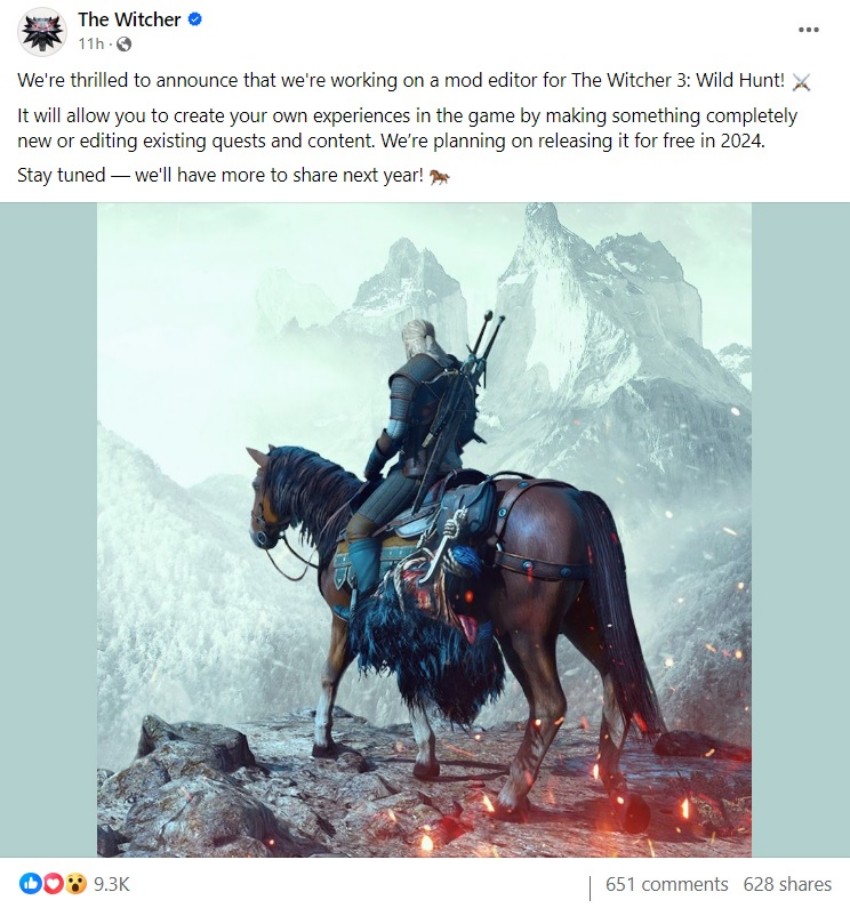 CDPR กำลังพัฒนาเครื่องมือม็อดใหม่สำหรับ The Witcher 3: Wild Hunt 2 CDPR กำลังพัฒนาเครื่องมือม็อดใหม่สำหรับ The Witcher 3: Wild Hunt