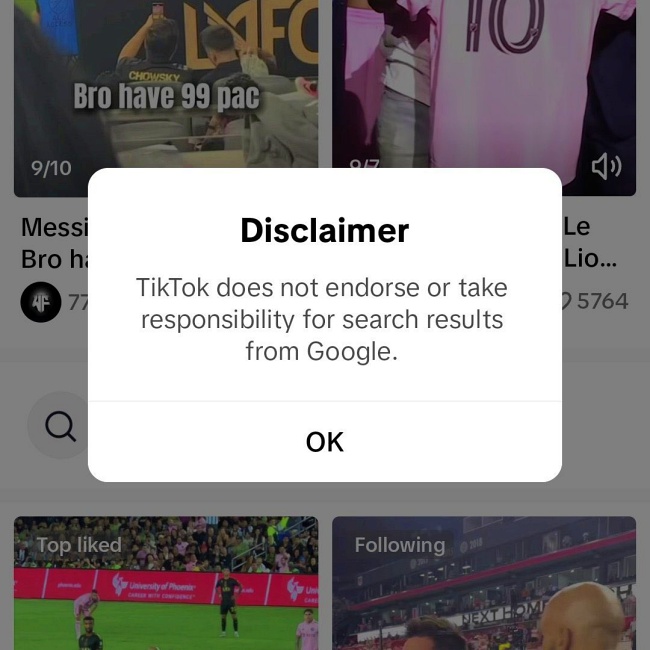 TikTok ทดสอบผลลัพธ์การค้นหาจาก Google 2 TikTok ทดสอบผลลัพธ์การค้นหาจาก Google