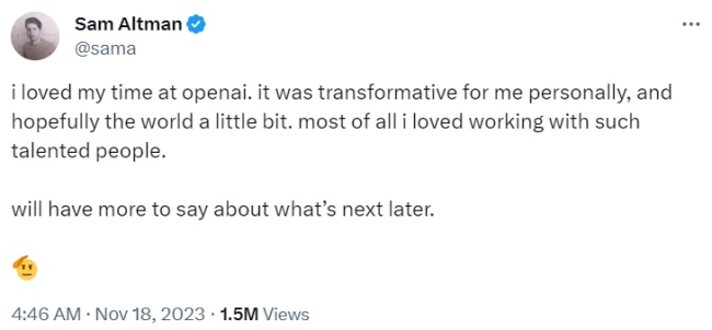OpenAI มีมติให้ Sam Altman พ้นจากตำแหน่ง CEO ของบริษัท 2 OpenAI มีมติให้ Sam Altman พ้นจากตำแหน่ง CEO ของบริษัท
