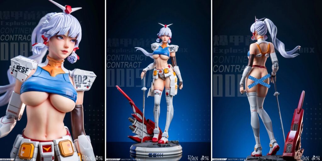 ฟิกเกอร์ Ayaka จาก Genshin Impact ในชุด Gundam RX 78-2 2 ฟิกเกอร์ Ayaka จาก Genshin Impact ในชุด Gundam RX 78-2