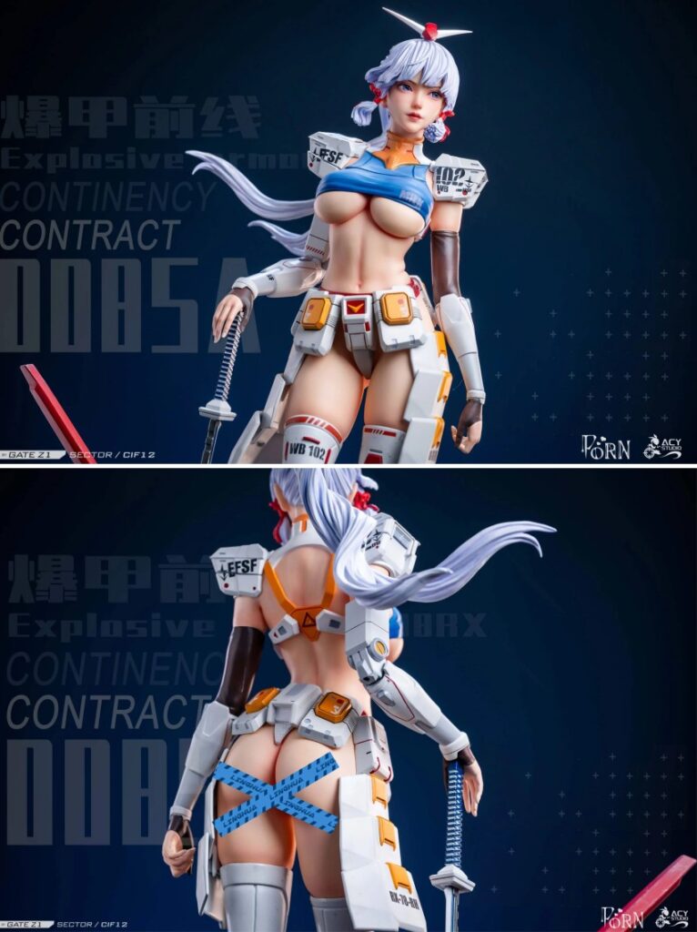 ฟิกเกอร์ Ayaka จาก Genshin Impact ในชุด Gundam RX 78-2 3 ฟิกเกอร์ Ayaka จาก Genshin Impact ในชุด Gundam RX 78-2