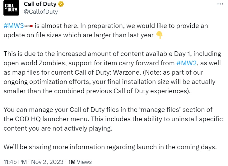 Call of Duty: Modern Warfare 3 ใช้พื้นที่ติดตั้งรวมกันกว่า 213GB 2 Call of Duty: Modern Warfare 3 ใช้พื้นที่ติดตั้งรวมกันกว่า 213GB