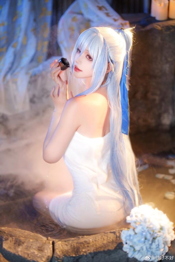 คอสเพลย์ Jingliu จาก Honkai: Star Rail ห่อผ้าเช็ดตัวทัวร์บ่อน้ำร้อน 5 คอสเพลย์ Jingliu จาก Honkai: Star Rail ห่อผ้าเช็ดตัวทัวร์บ่อน้ำร้อน