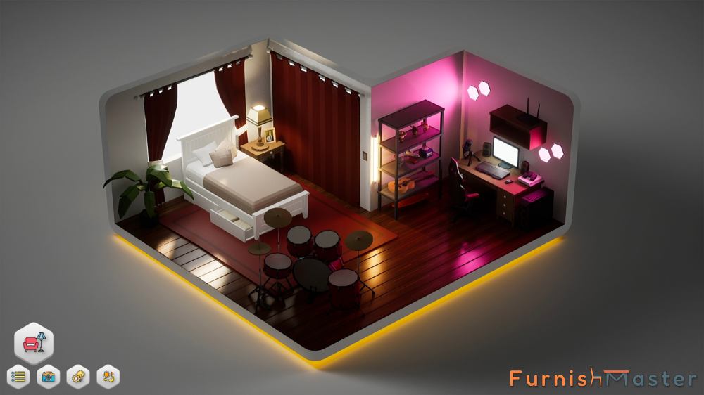 น่ารัก! Furnish Master เกมแต่งห้องแบบอิสระกราฟิกมินิมอล