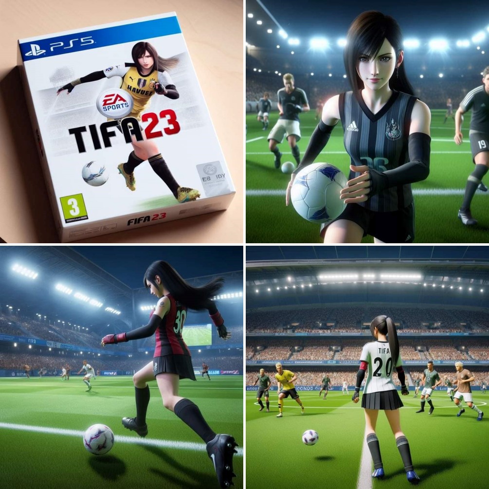 ภาพปกเกมที่จับ Tifa มาเป็นนักบอล