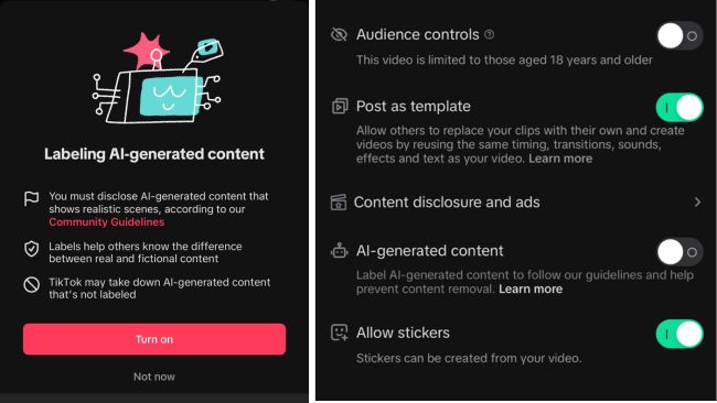 TikTok เพิ่มตัวเลือกที่ช่วยการระบุเนื้อหาที่สร้างด้วย AI 2 TikTok เพิ่มตัวเลือกที่ช่วยการระบุเนื้อหาที่สร้างด้วย AI