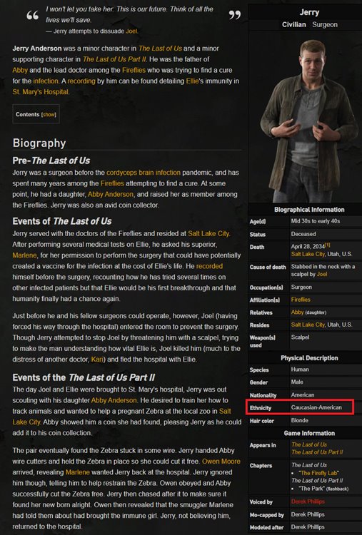 แฟนเกมสงสัย? เชื้อชาติของพ่อแอ๊บบี้ใน The Last of Us Part II ถูกแก้จากคนผิวดำเป็นคนผิวขาว