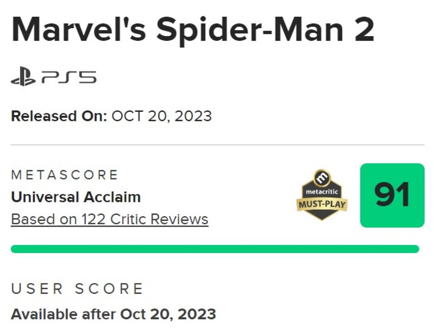 เผยคะแนนรีวิว Marvel's Spider-Man 2 จากสื่อนอก 2 เผยคะแนนรีวิว Marvel's Spider-Man 2 จากสื่อนอก