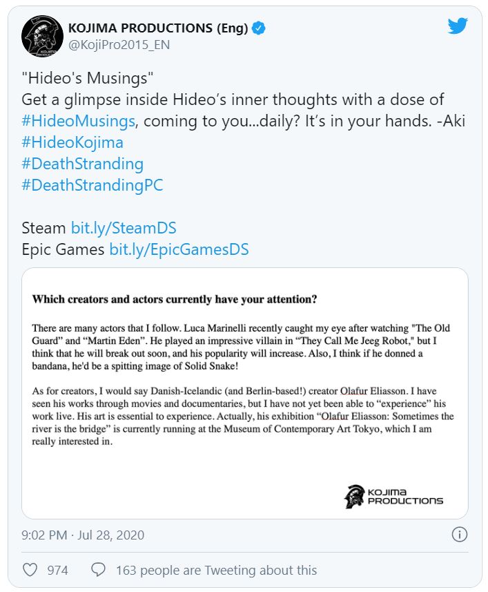 Kojima Productions ปล่อยซีรี่ส์เผยแนวคิดการสร้างเกมของ Hideo Kojima 3 Kojima Productions ปล่อยซีรี่ส์เผยแนวคิดการสร้างเกมของ Hideo Kojima