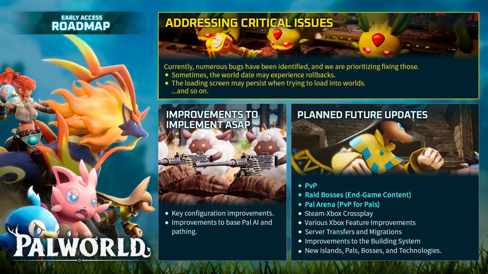 จัดเต็ม! Palworld เผยโร้ดแมปการพัฒนาเกมอย่างเป็นทางการ 2 จัดเต็ม! Palworld เผยโร้ดแมปการพัฒนาเกมอย่างเป็นทางการ