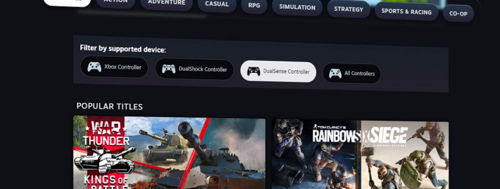 Steam เปิดตัวเมนูสำหรับเช็ครายชื่อเกมที่รองรับจอย PS4/PS5 2 Steam เปิดตัวเมนูสำหรับเช็ครายชื่อเกมที่รองรับจอย PS4/PS5