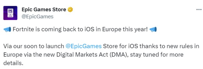 Epic Games เตรียมเปิดตัวร้านค้าและ Fortnite ในระบบ iOS อีกครั้งในปีนี้ 2 Epic Games เตรียมเปิดตัวร้านค้าและ Fortnite ในระบบ iOS อีกครั้งในปีนี้
