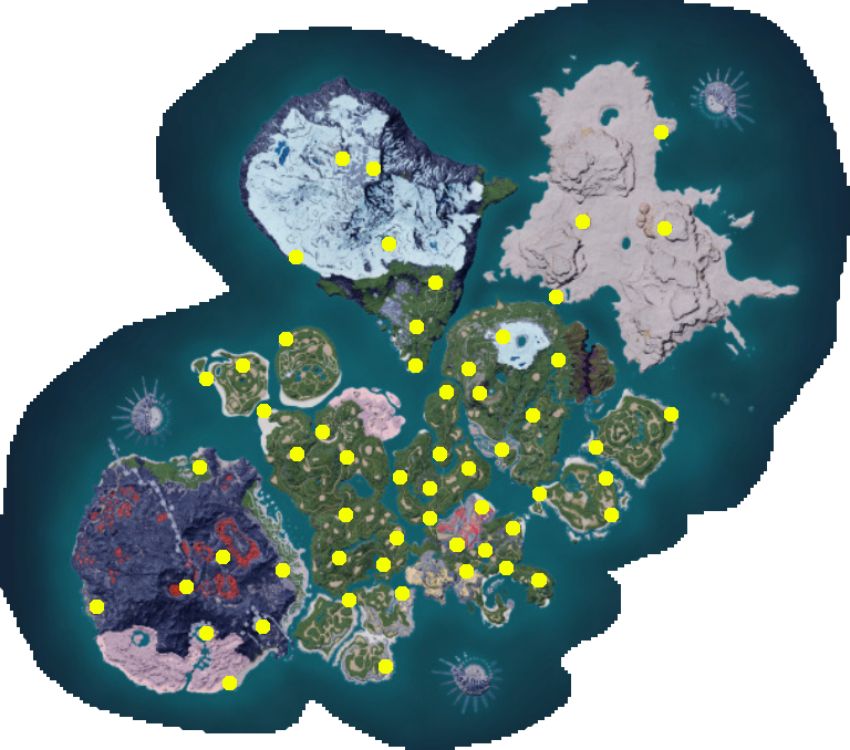 Palworld - เผยแผนที่จุดสำคัญแบบละเอียดยิบ
