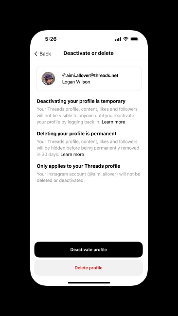 Threads อัปเดตใหม่สามารถลบบัญชีโดยไม่กระทบกับ Instagram ได้แล้ว 2 Threads อัปเดตใหม่สามารถลบบัญชีโดยไม่กระทบกับ Instagram ได้แล้ว