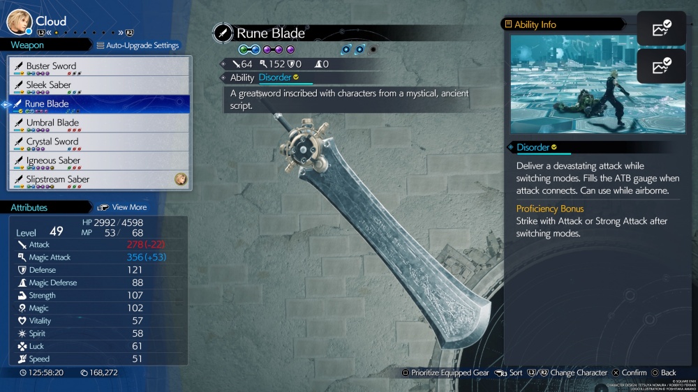 Final Fantasy VII Rebirth Cloud Weapon List 3