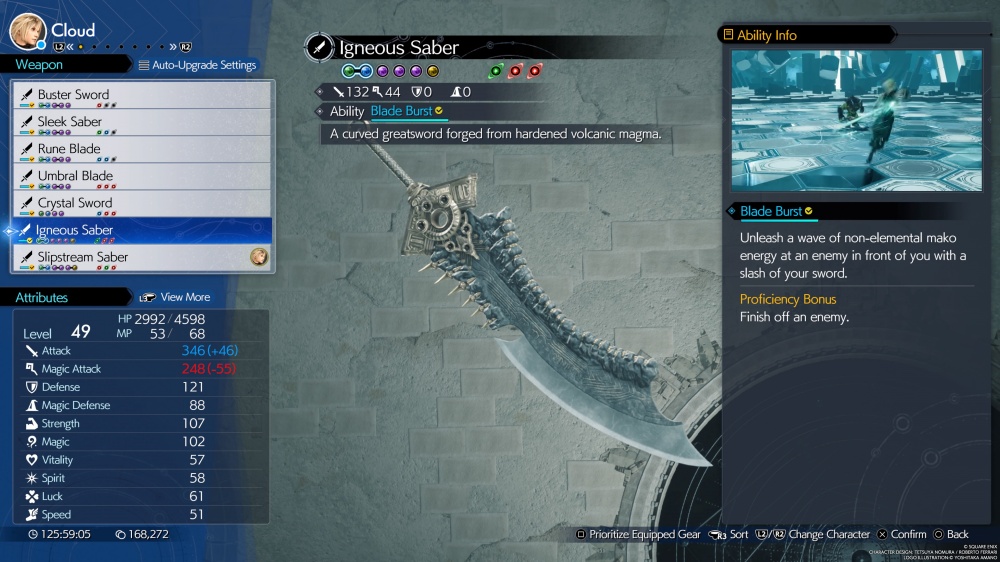 Final Fantasy VII Rebirth Cloud Weapon List 6
