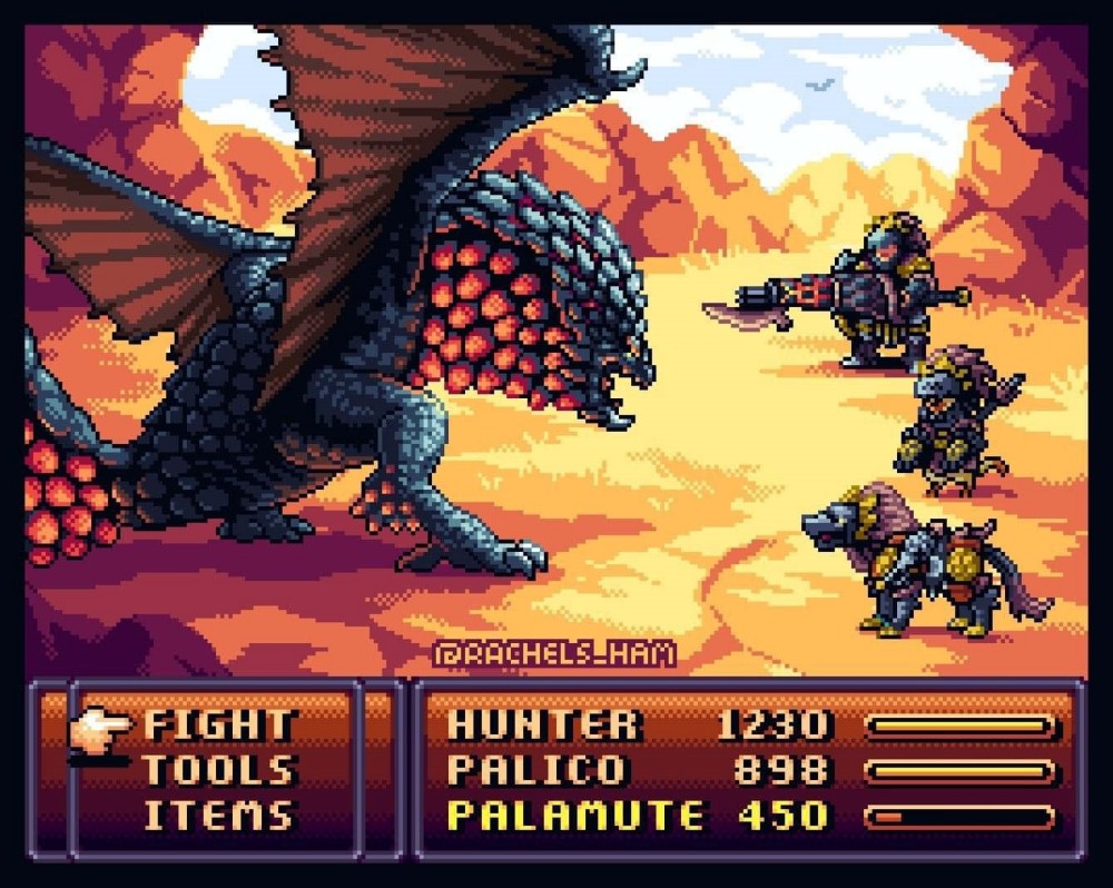 ภาพแฟนอาร์ต 'Monster Hunter Rise เวอร์ชั่นเกม RPG 2D Pixel' 9 Monster Hunter RPG 2D Pixel Fanart 8