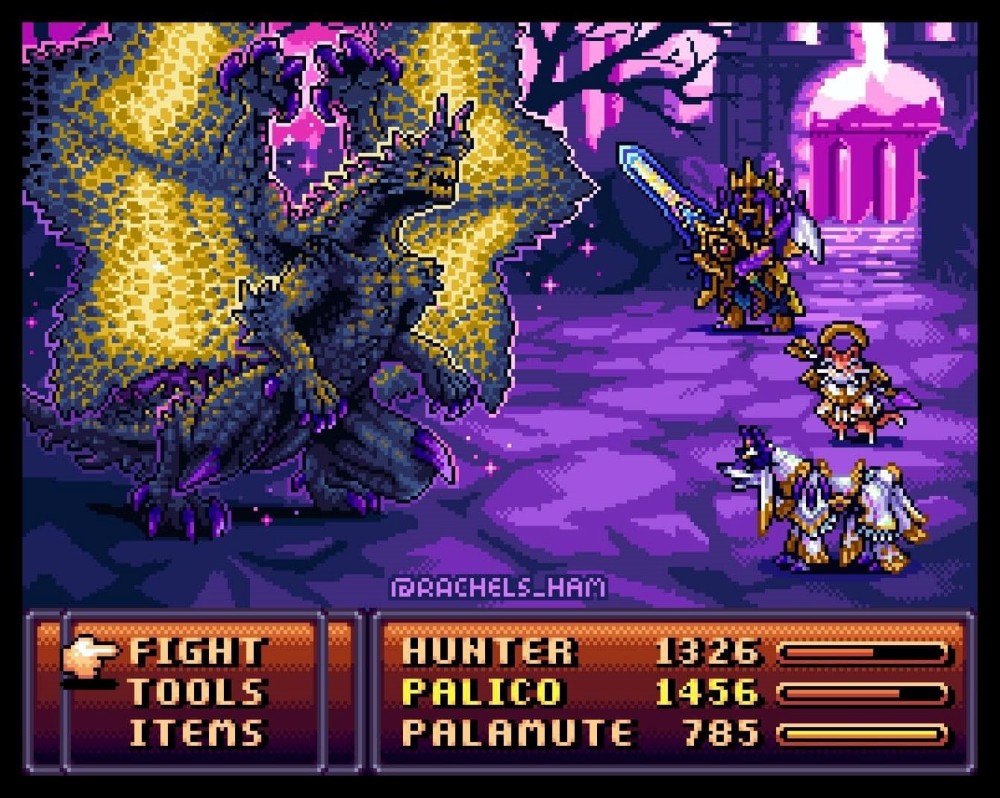 ภาพแฟนอาร์ต 'Monster Hunter Rise เวอร์ชั่นเกม RPG 2D Pixel' 10 Monster Hunter Rise RPG 2D Pixel Fanart 9