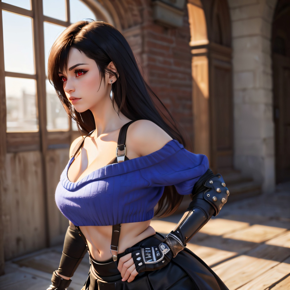 AI แฟนอาร์ต Tifa จาก Final Fantasy VII Rebirth 6 Tifa Final Fantasy VII Rebirth AI Fanart by Yves KrauBe 5