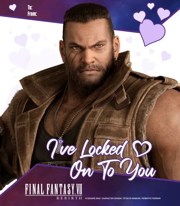 มาบอกรักกันในแบบ Final Fantasy VII Rebirth 5 Final Fantasy VII Rebirth Valentine Card 4