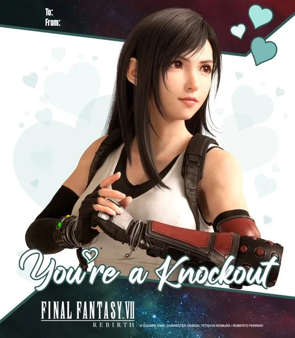 มาบอกรักกันในแบบ Final Fantasy VII Rebirth 3 Final Fantasy VII Rebirth Valentine Card 2