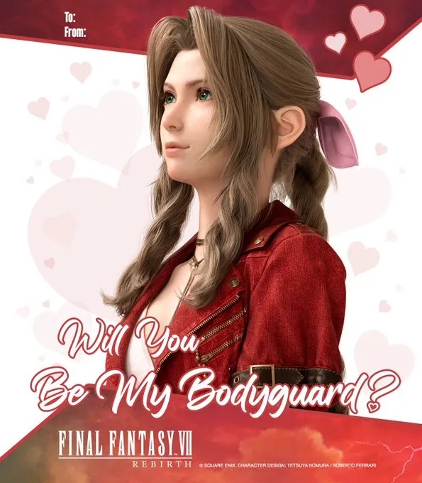มาบอกรักกันในแบบ Final Fantasy VII Rebirth 4 Final Fantasy VII Rebirth Valentine Card 3