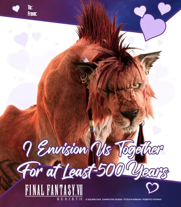 มาบอกรักกันในแบบ Final Fantasy VII Rebirth 7 Final Fantasy VII Rebirth Valentine Card 6