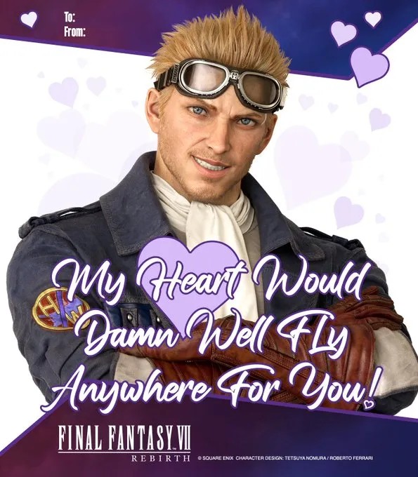 มาบอกรักกันในแบบ Final Fantasy VII Rebirth 10 Final Fantasy VII Rebirth Valentine Card 9