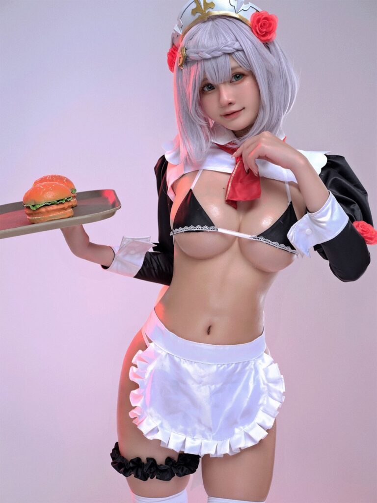 คอสเพลย์ Noelle จาก Genshin Impact เวอร์ชั่นสาวเสิร์ฟผ้าน้อยชิ้น 4 Noelle Genshin Impact Cosplay by Azami 3