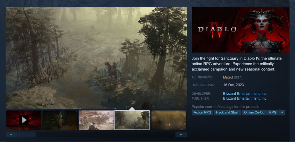 ซะงั้น? Diablo IV โดนถล่มรีวิวแง่ลบเกมเวอร์ชัน Steam