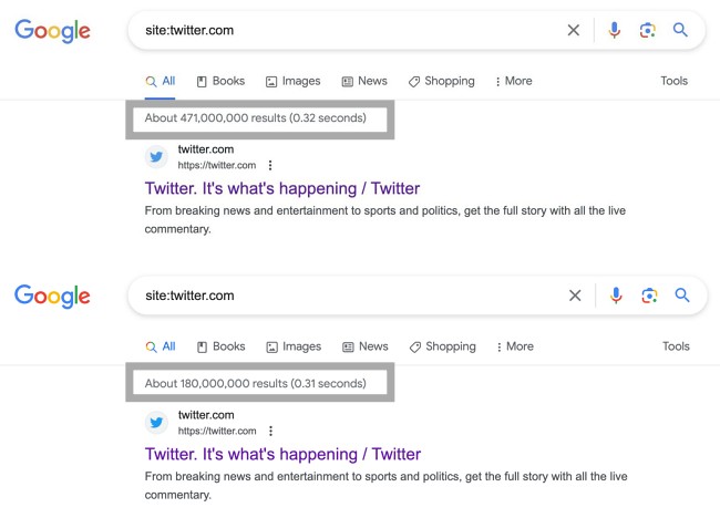 Google แสดงผลลัพธ์จาก Twitter น้อยลงจากการเปลี่ยนแปลงที่เกิดขึ้น
