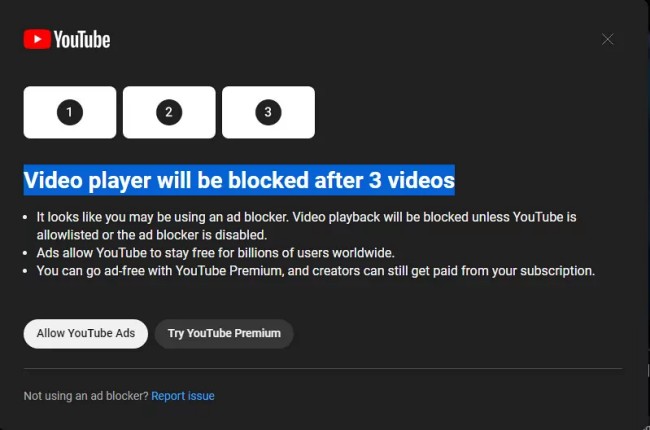 YouTube เอาจริงปิดการรับชมคลิปหากพบการใช้งานตัวบล็อกโฆษณา 2 YouTube เอาจริงปิดการรับชมคลิปหากพบการใช้งานตัวบล็อกโฆษณา