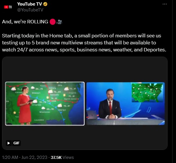 YouTube TV เพิ่มตัวเลือกการรับชมหลายหน้าจอที่ไม่จำกัดเฉพาะกีฬา