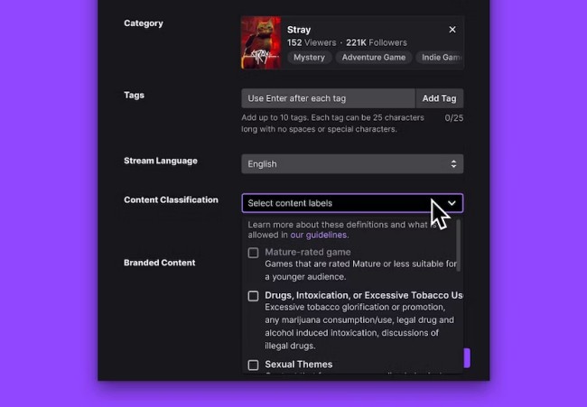 Twitch เพิ่มป้ายกำกับเนื้อหาใหม่ที่ละเอียดกว่าเดิม 2 Twitch เพิ่มป้ายกำกับเนื้อหาใหม่ที่ละเอียดกว่าเดิม