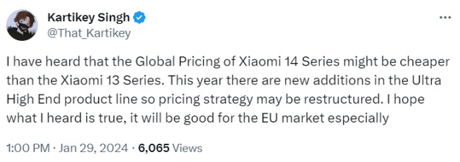 ลือ Xiaomi 14 Ultra อาจมีราคาเปิดตัวถูกกว่า Xiaomi 13 Ultra ในตลาด Global 2 ลือ Xiaomi 14 Ultra อาจมีราคาเปิดตัวถูกกว่า Xiaomi 13 Ultra ในตลาด Global
